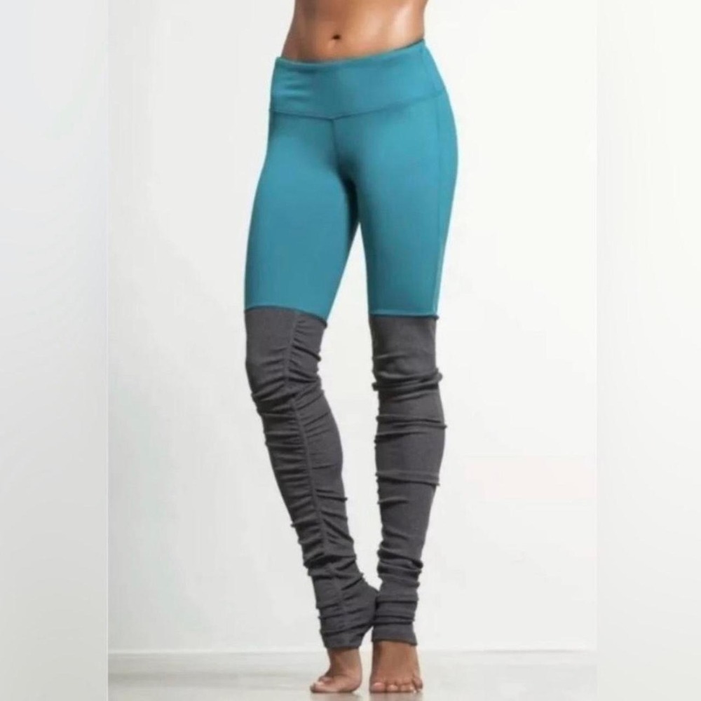 Alo Yoga Goddess Ribbed Leggings Teal Charcoal Grey XS W5388R